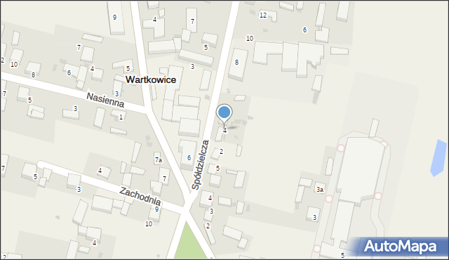 Wartkowice, Spółdzielcza, 4, mapa Wartkowice