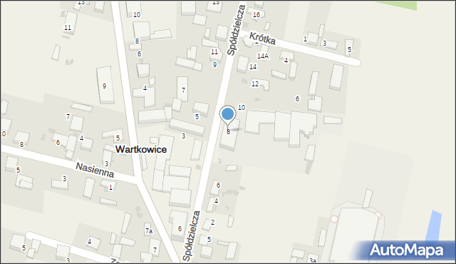 Wartkowice, Spółdzielcza, 8, mapa Wartkowice