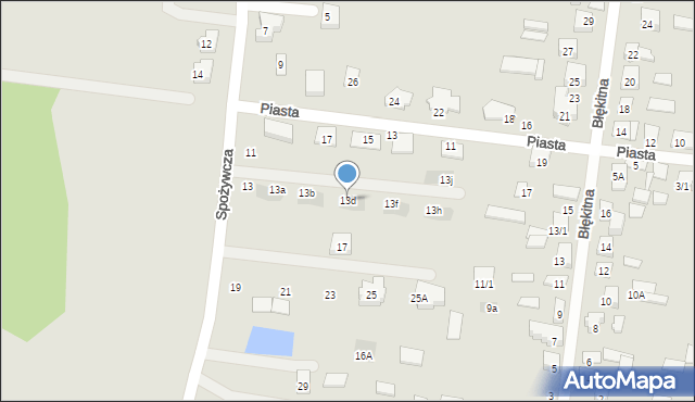 Wasilków, Spożywcza, 13d, mapa Wasilków