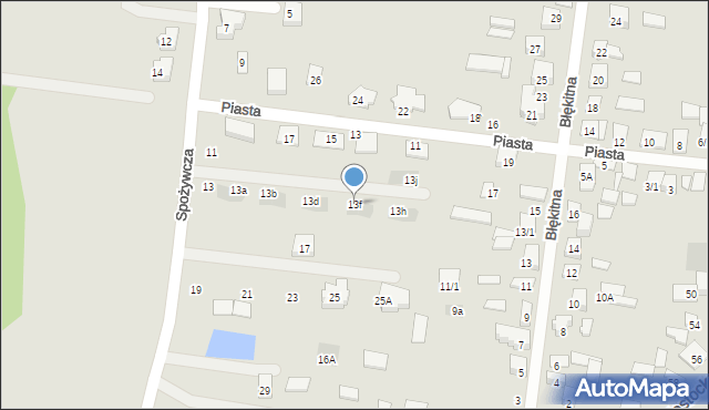 Wasilków, Spożywcza, 13f, mapa Wasilków