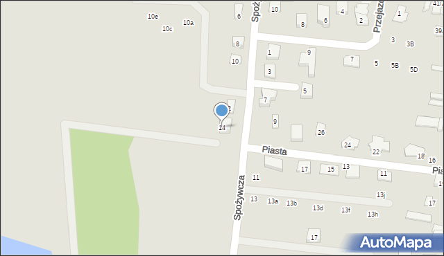 Wasilków, Spożywcza, 14, mapa Wasilków