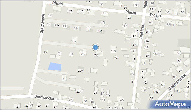 Wasilków, Spożywcza, 25A, mapa Wasilków