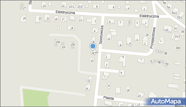 Wasilków, Spożywcza, 8, mapa Wasilków