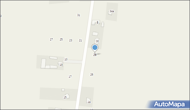 Wąsy-Kolonia, Spokojna, 28, mapa Wąsy-Kolonia