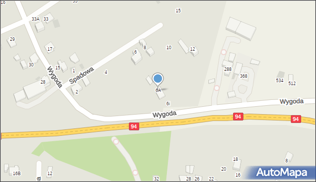 Wieliczka, Spadowa, 6A, mapa Wieliczka