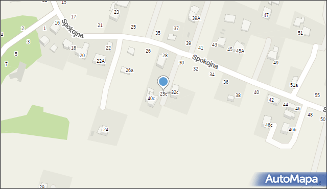 Wielka Wieś, Spokojna, 23c, mapa Wielka Wieś