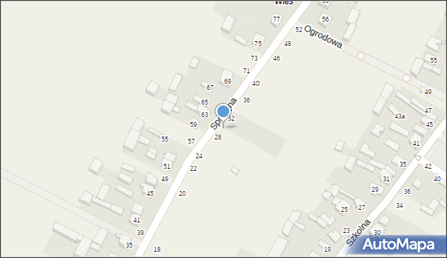 Wierzchlas, Spokojna, 30, mapa Wierzchlas