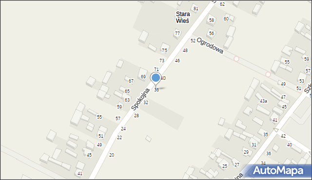 Wierzchlas, Spokojna, 36, mapa Wierzchlas