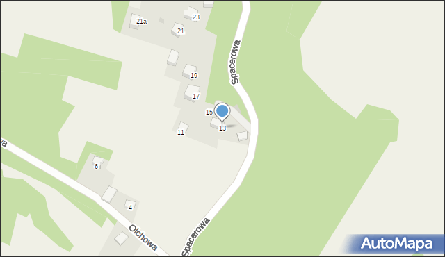 Wierzchowie, Spacerowa, 13, mapa Wierzchowie