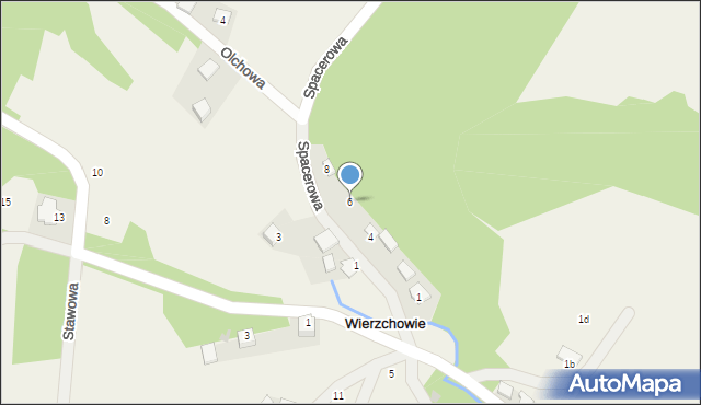 Wierzchowie, Spacerowa, 6, mapa Wierzchowie