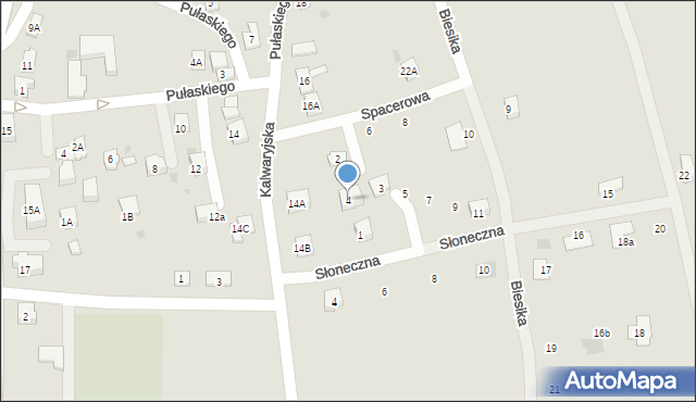 Wilamowice, Spacerowa, 4, mapa Wilamowice