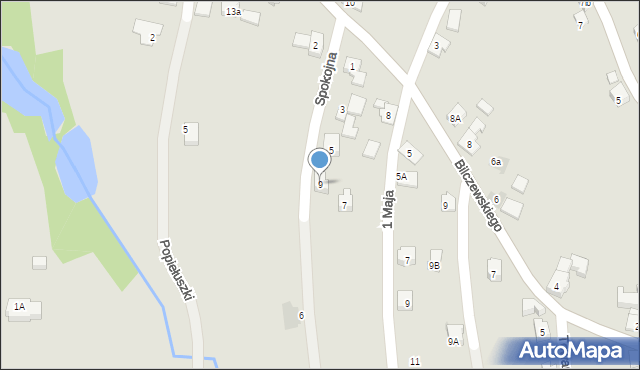 Wilamowice, Spokojna, 9, mapa Wilamowice