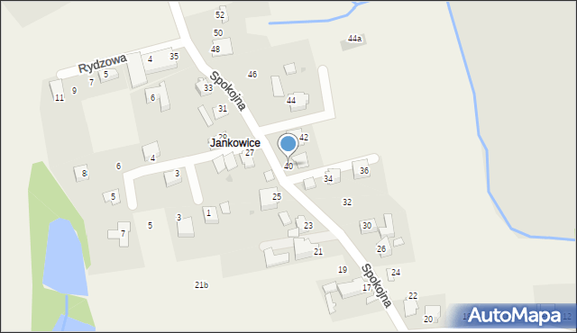 Wilamowice, Spokojna, 40, mapa Wilamowice