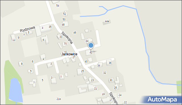 Wilamowice, Spokojna, 42, mapa Wilamowice