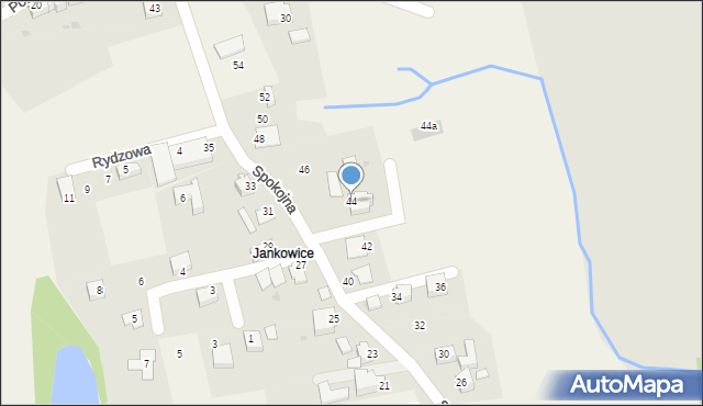 Wilamowice, Spokojna, 44, mapa Wilamowice