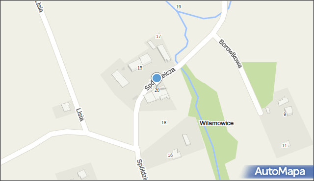 Wilamowice, Spółdzielcza, 20, mapa Wilamowice