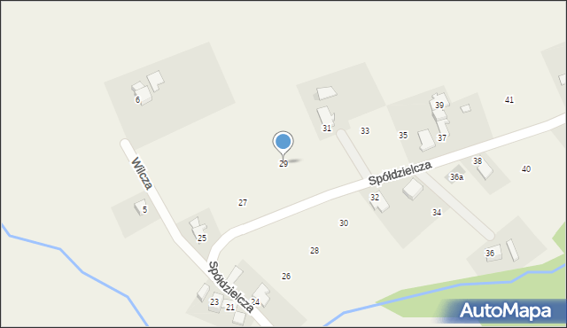 Wilamowice, Spółdzielcza, 29, mapa Wilamowice
