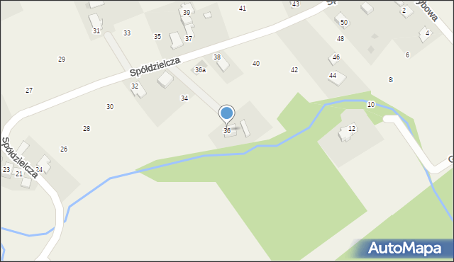 Wilamowice, Spółdzielcza, 36, mapa Wilamowice