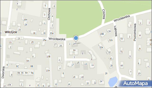 Wilczyce, Spokojna, 1B, mapa Wilczyce