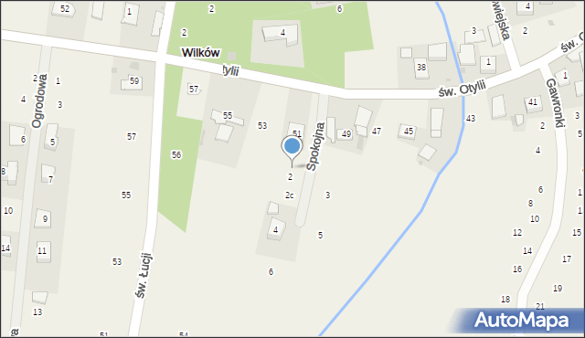 Wilków, Spokojna, 2a, mapa Wilków