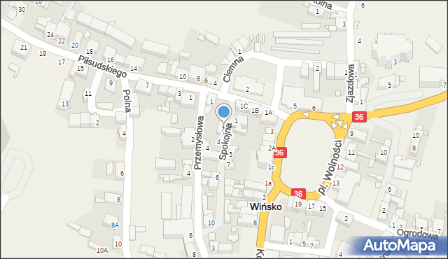 Wińsko, Spokojna, 2A, mapa Wińsko