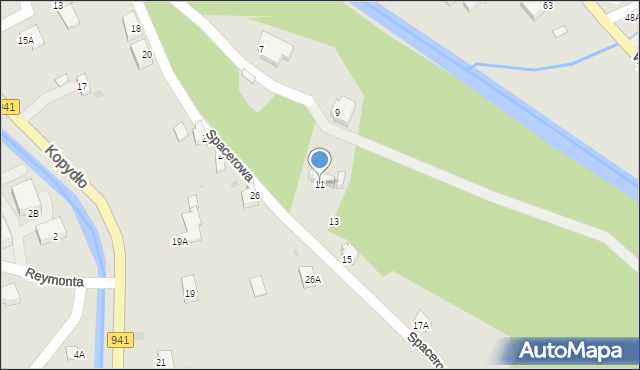 Wisła, Spacerowa, 11, mapa Wisła