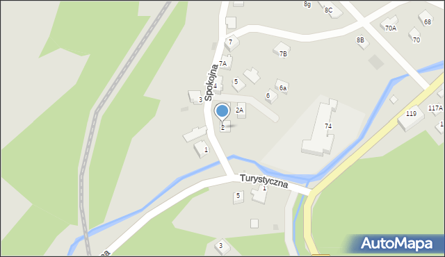 Wisła, Spokojna, 2, mapa Wisła