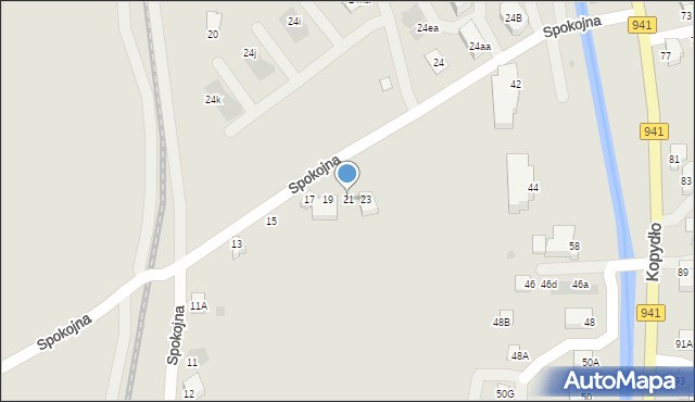 Wisła, Spokojna, 21, mapa Wisła