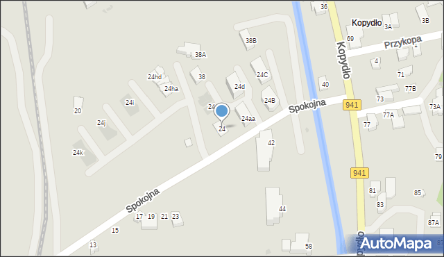 Wisła, Spokojna, 24, mapa Wisła