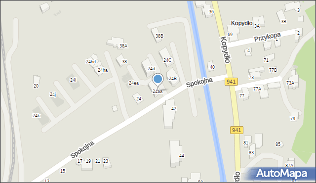 Wisła, Spokojna, 24aa, mapa Wisła