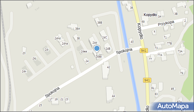 Wisła, Spokojna, 24ac, mapa Wisła