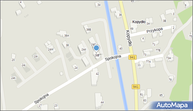 Wisła, Spokojna, 24B, mapa Wisła