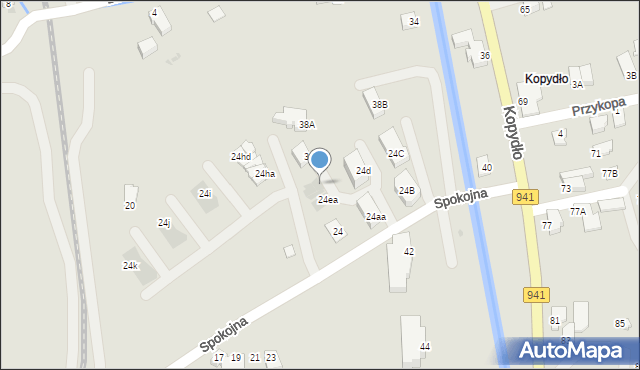 Wisła, Spokojna, 24ee, mapa Wisła