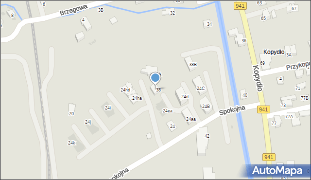 Wisła, Spokojna, 24f, mapa Wisła