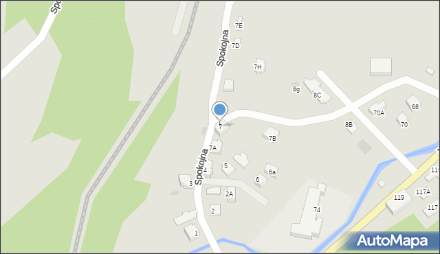 Wisła, Spokojna, 7, mapa Wisła