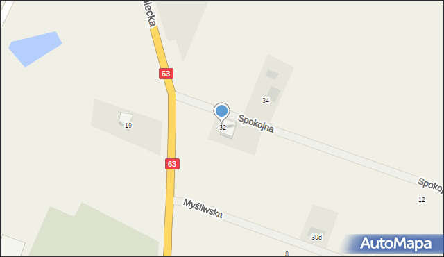 Wiśniew, Spokojna, 2, mapa Wiśniew