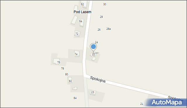 Witkowice, Spokojna, 22, mapa Witkowice