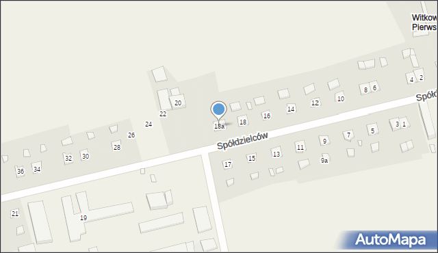 Witkowo Pierwsze, Spółdzielców, 18a, mapa Witkowo Pierwsze