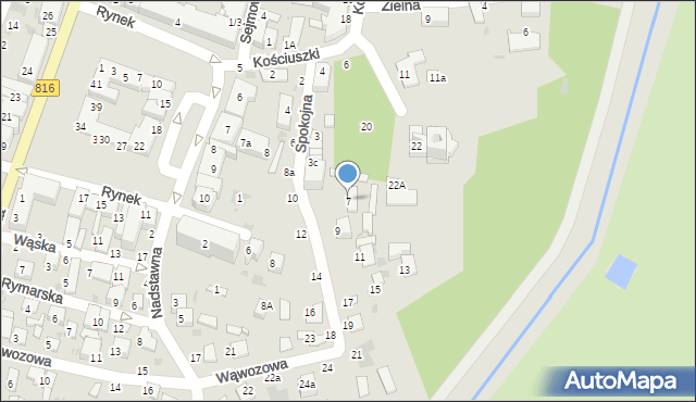 Włodawa, Spokojna, 7, mapa Włodawa