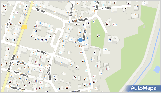 Włodawa, Spokojna, 8a, mapa Włodawa