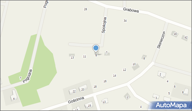 Wójtowo, Spokojna, 9, mapa Wójtowo