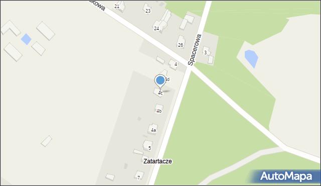 Wojtyniów, Spacerowa, 4c, mapa Wojtyniów