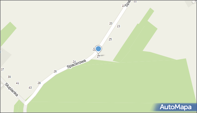 Wola Kalinowska, Spacerowa, 27, mapa Wola Kalinowska