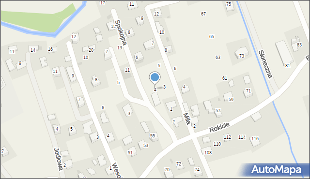 Wola Radziszowska, Spokojna, 4, mapa Wola Radziszowska