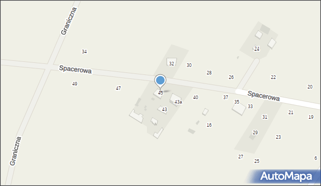 Wołyńce-Kolonia, Spacerowa, 45, mapa Wołyńce-Kolonia