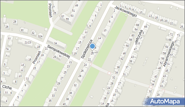 Wrocław, Spółdzielcza, 20, mapa Wrocławia