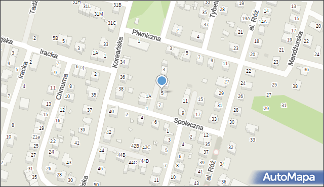 Wrocław, Społeczna, 5, mapa Wrocławia