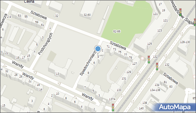Wrocław, Spadochroniarzy, 4, mapa Wrocławia