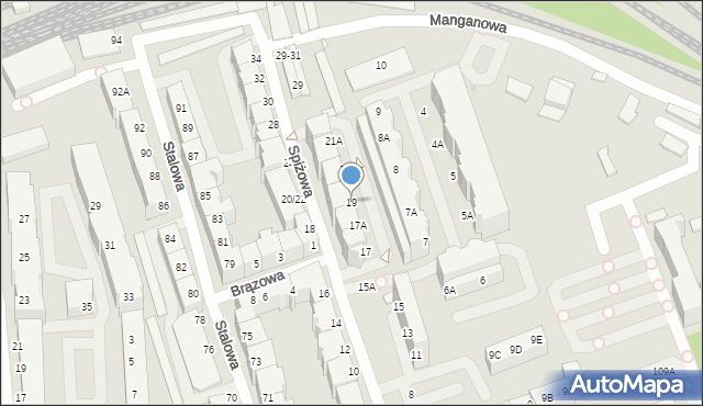 Wrocław, Spiżowa, 19, mapa Wrocławia