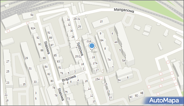 Wrocław, Spiżowa, 19A, mapa Wrocławia